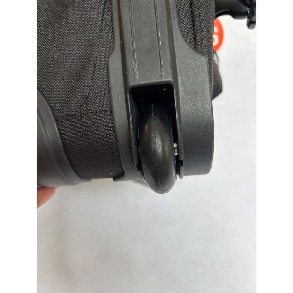 High Sierra Elevate 34 Inch Drop Bottom Wheeled Duffel Travel Bag Black Suitcase